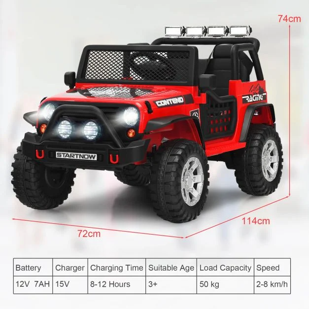 2-Seat Kids Ride-On Truck with Adult Remote Control