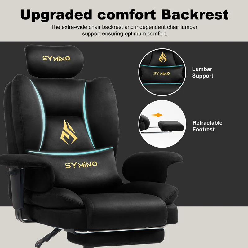 Ergonomic Gaming Chair with Adjustable Footrest