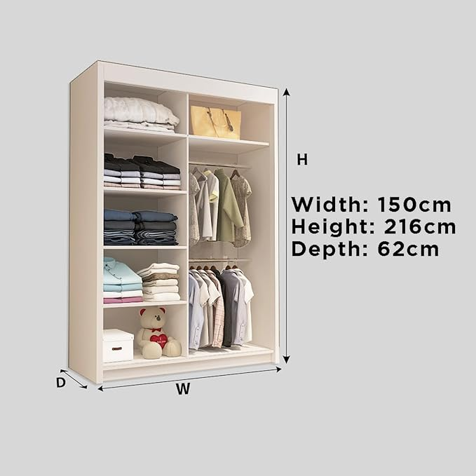 LISBON Modern 2 & 3 Door Mirror Sliding Wardrobe