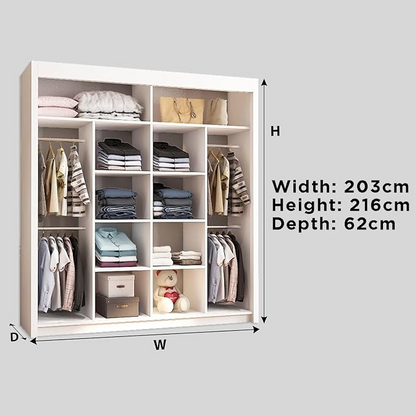 LISBON Modern 2 & 3 Door Mirror Sliding Wardrobe