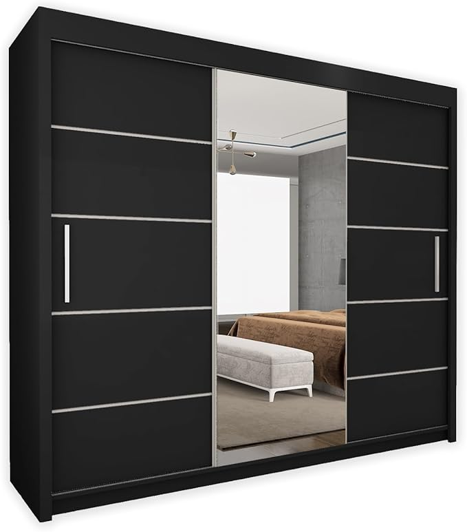 LISBON Modern 2 & 3 Door Mirror Sliding Wardrobe