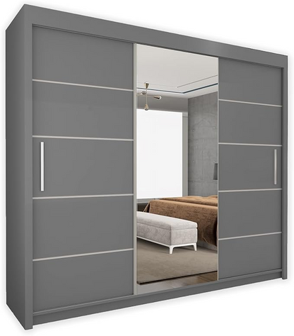 LISBON Modern 2 & 3 Door Mirror Sliding Wardrobe