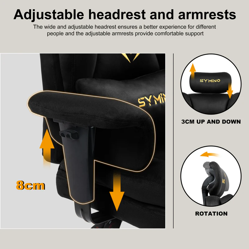 Ergonomic Gaming Chair with Adjustable Footrest