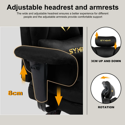 Ergonomic Gaming Chair with Adjustable Footrest