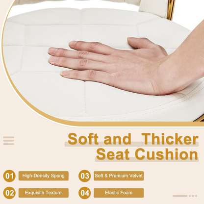 Velvet Woven Bar Stools – Set of 2 Swivel Counter Chairs