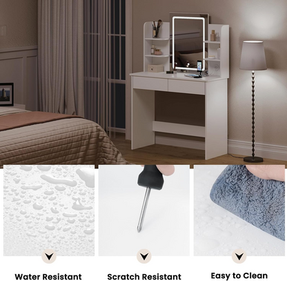Vanity Dressing Table with LED Light Mirror