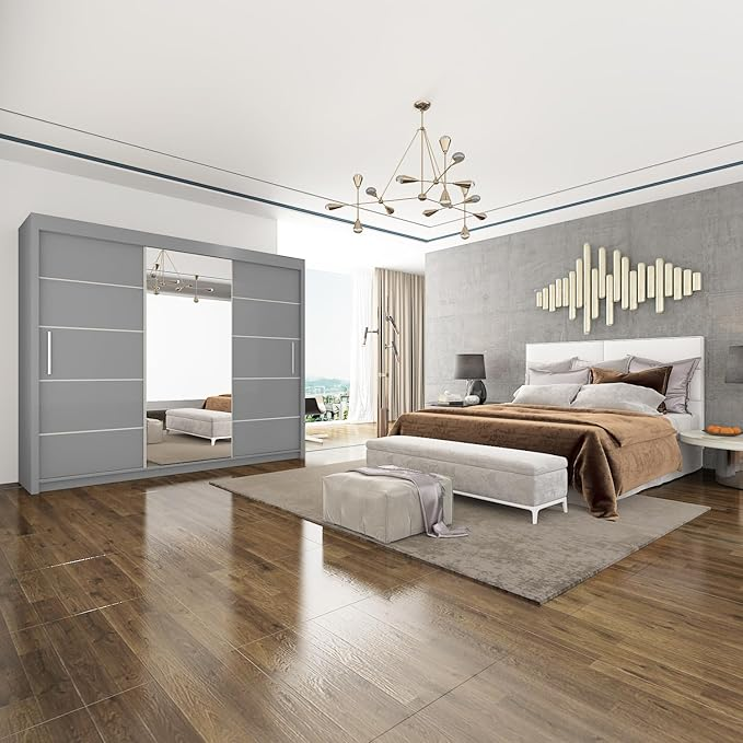 LISBON Modern 2 & 3 Door Mirror Sliding Wardrobe