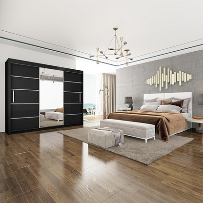 LISBON Modern 2 & 3 Door Mirror Sliding Wardrobe