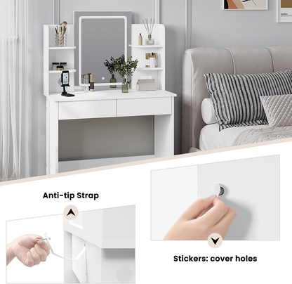 Vanity Dressing Table with LED Light Mirror