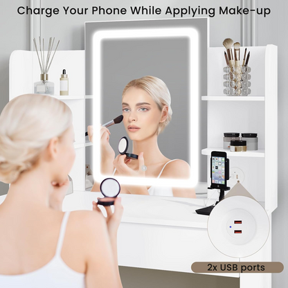 Vanity Dressing Table with LED Light Mirror