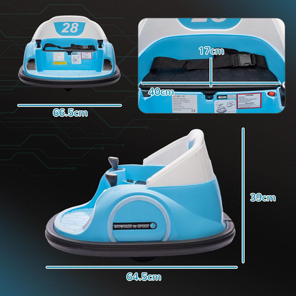 360° Rotating 12V Kids Bumper Car with Remote Control