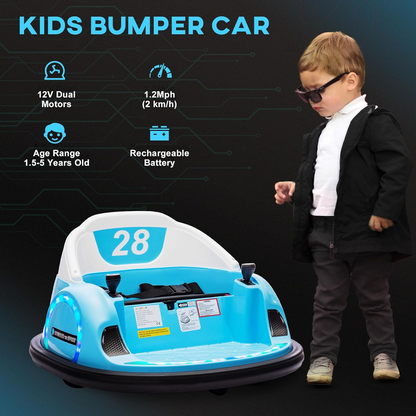 360° Rotating 12V Kids Bumper Car with Remote Control