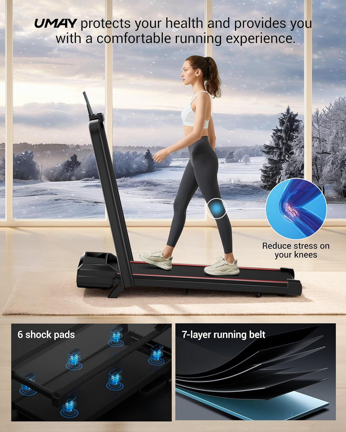 Walking Pad Treadmill with Incline – For Home & Office