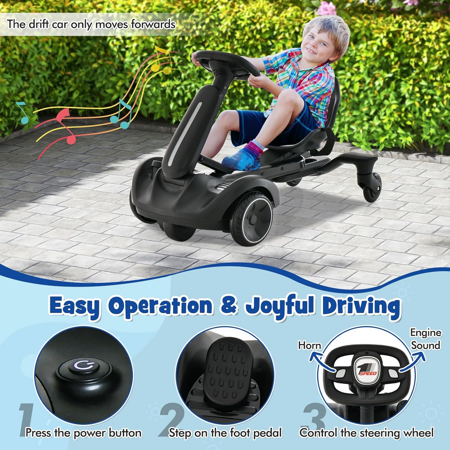 Kids Electric Drift Car with 360° Rotation