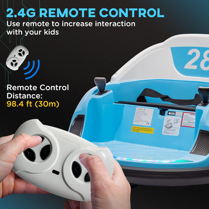 360° Rotating 12V Kids Bumper Car with Remote Control