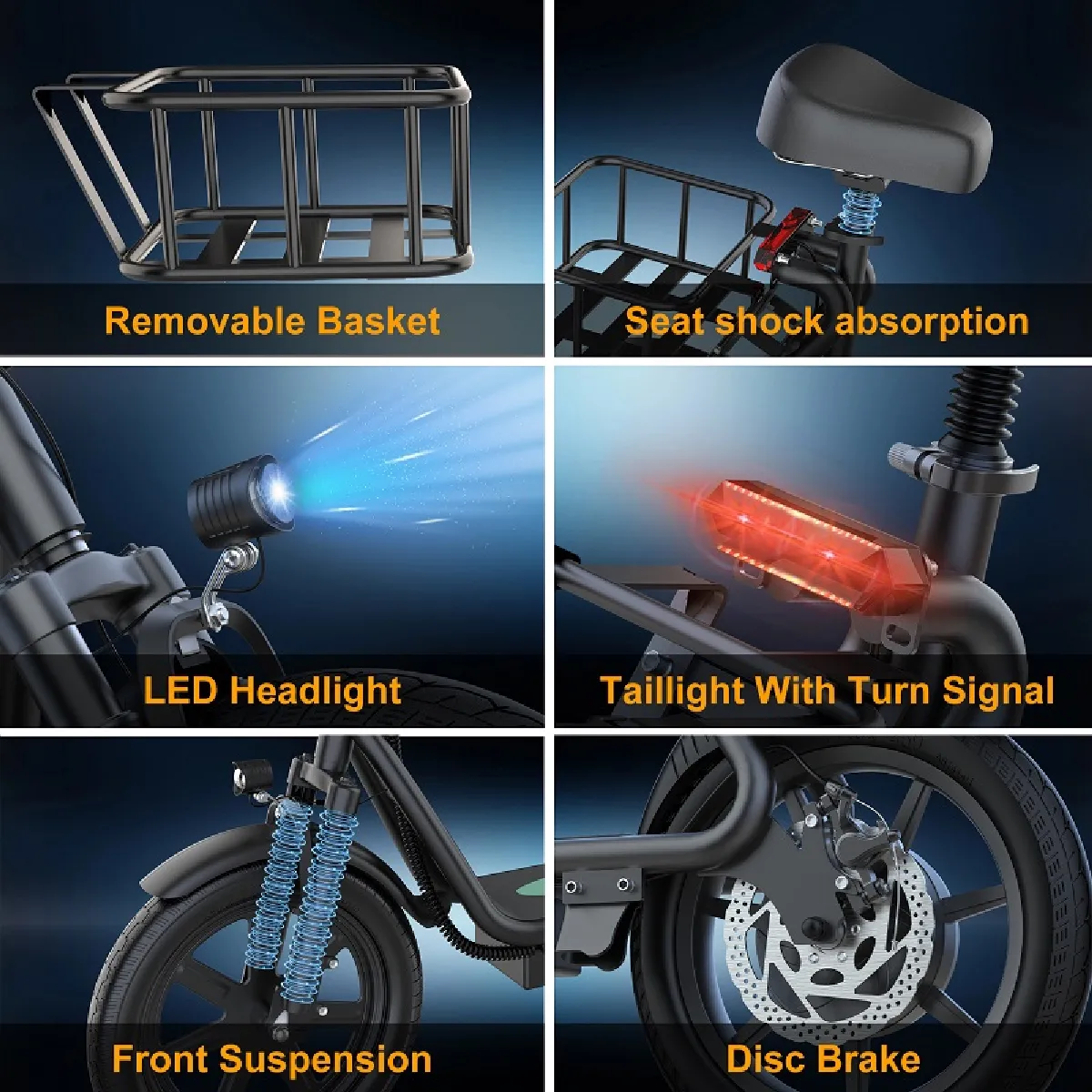 Electric Commuter Scooter with Seat and Basket